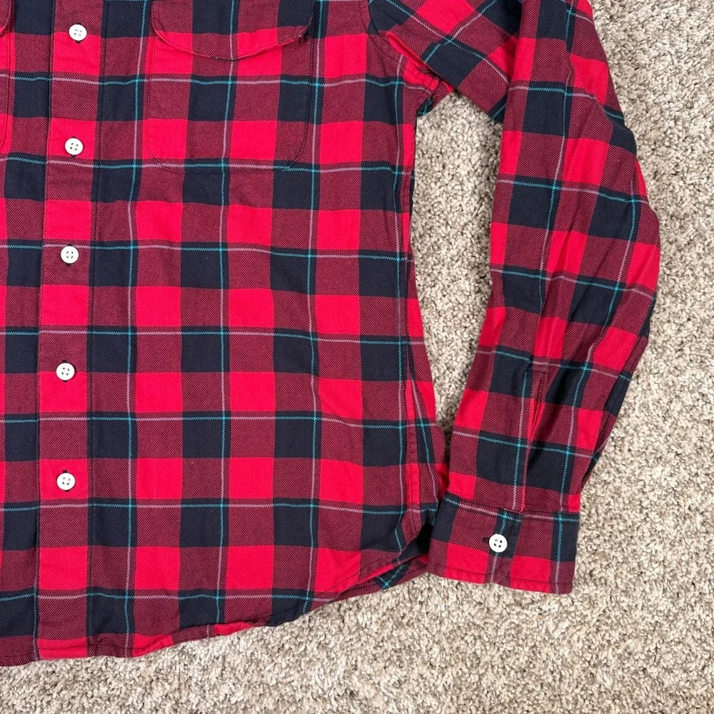Bonobos Shirt Mens XL Red Black Plaid Flannel Button Up Long Sleeve Slim Fit - Picture 7 of 13